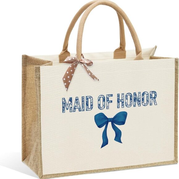 Bride Tote Bag Canvas Large Capacity Bridal Shower Gift Reusable Stylish - Picture 1 of 6